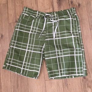 Green Plaid Large NBN Gear Board Shorts  #130